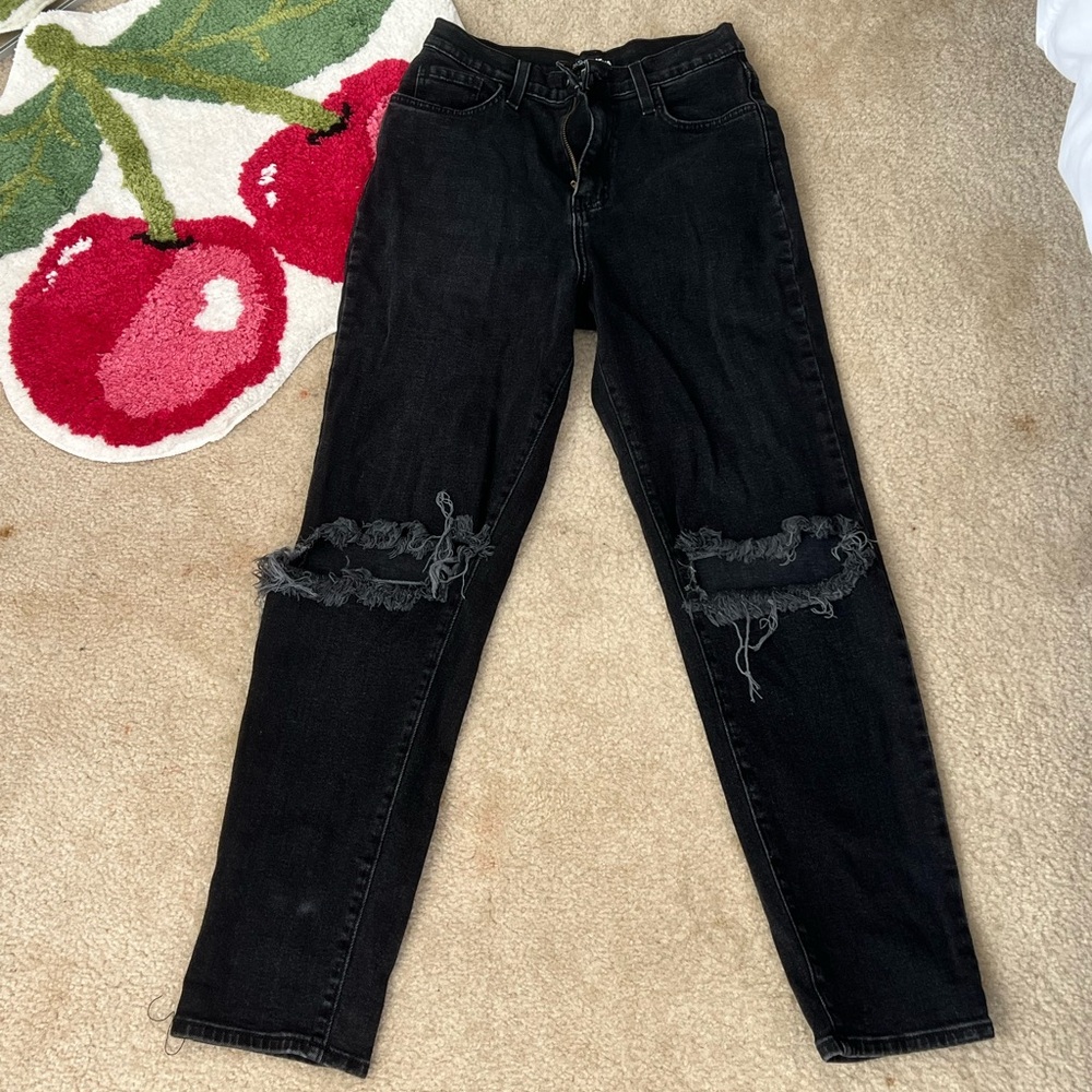 Fashion Nova Ripped Black Jeans